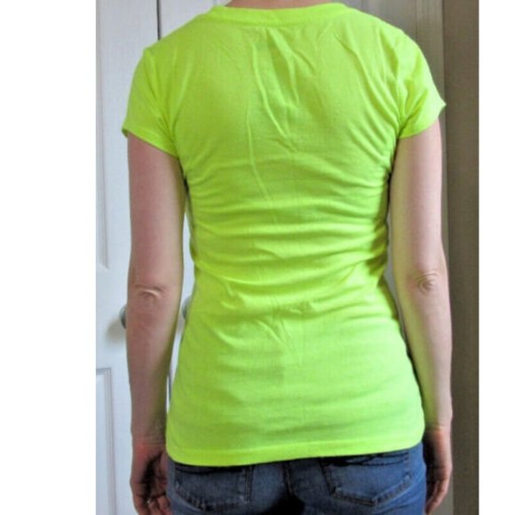 Disney Parks Neon Yellow Tshirt Disneyland Disney World Get ahead Womens size M - Picture 2 of 6